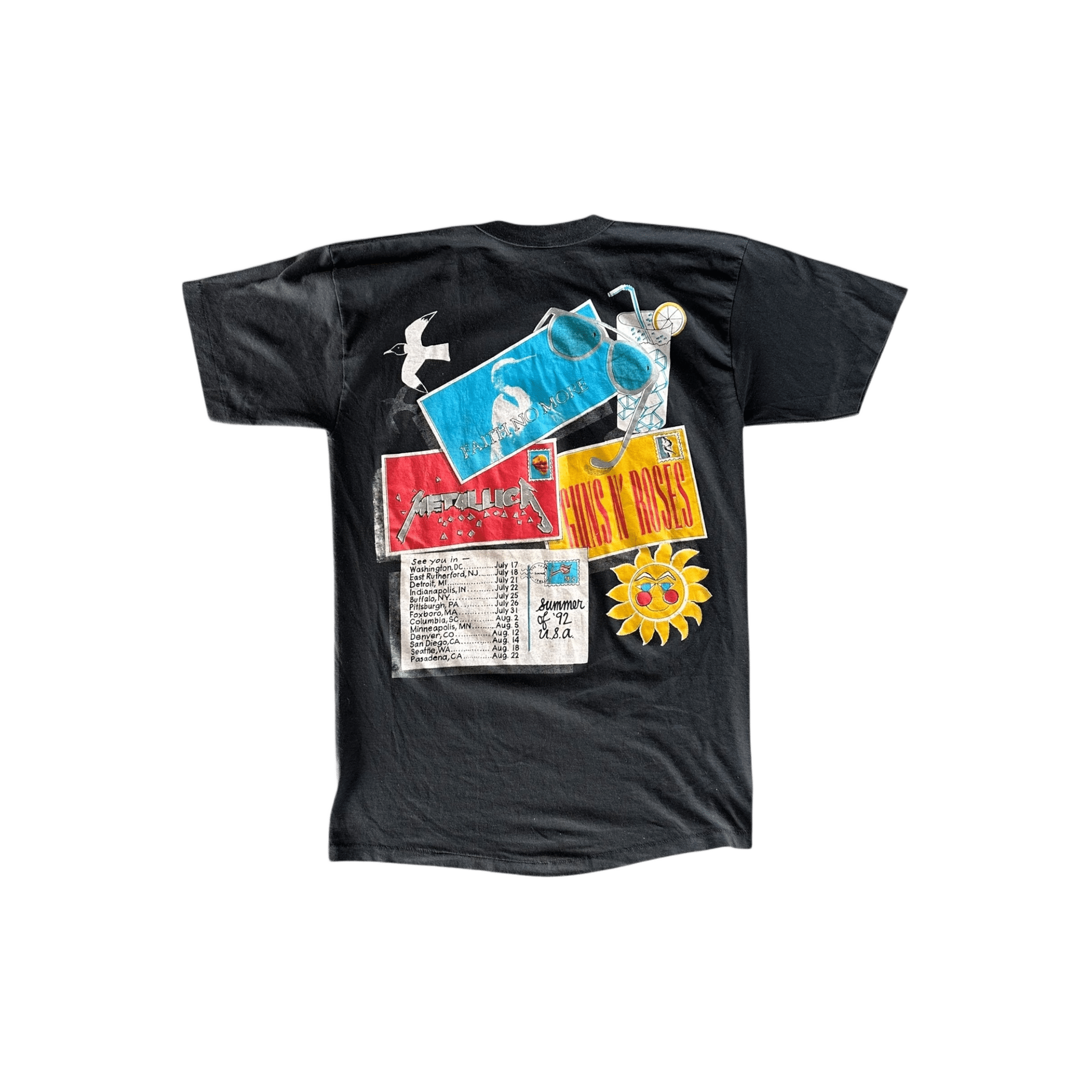 Vintage Black Guns n' Roses x Metallica Faith No More Tour T-Shirt - Morely TrendsVintage Type here:)