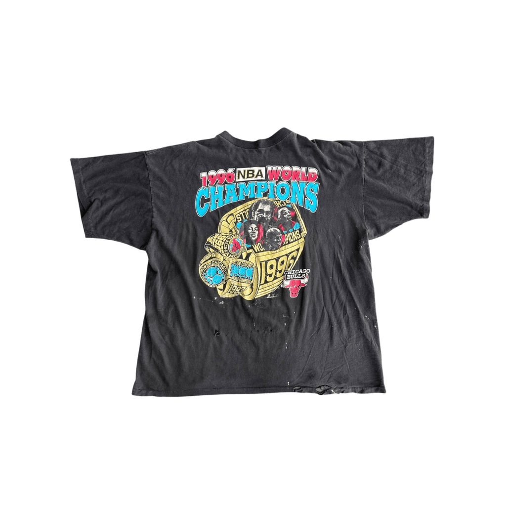 Vintage Black NBA World Champions Chicago Bulls Graphic T-Shirt - Morely TrendsVintage Type here:)